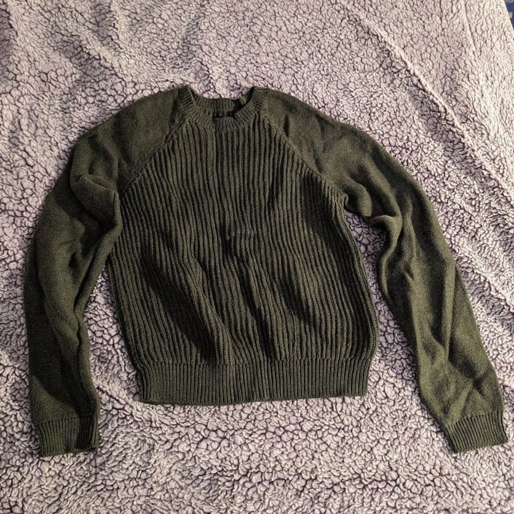 Olive Green Aéropostale Cropped Crew Sweater